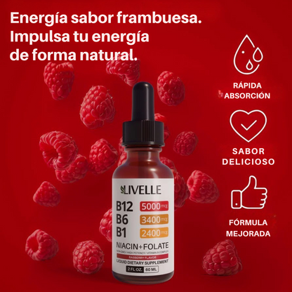 Vitaminas B12 Líquidas - Sabor Frambuesa