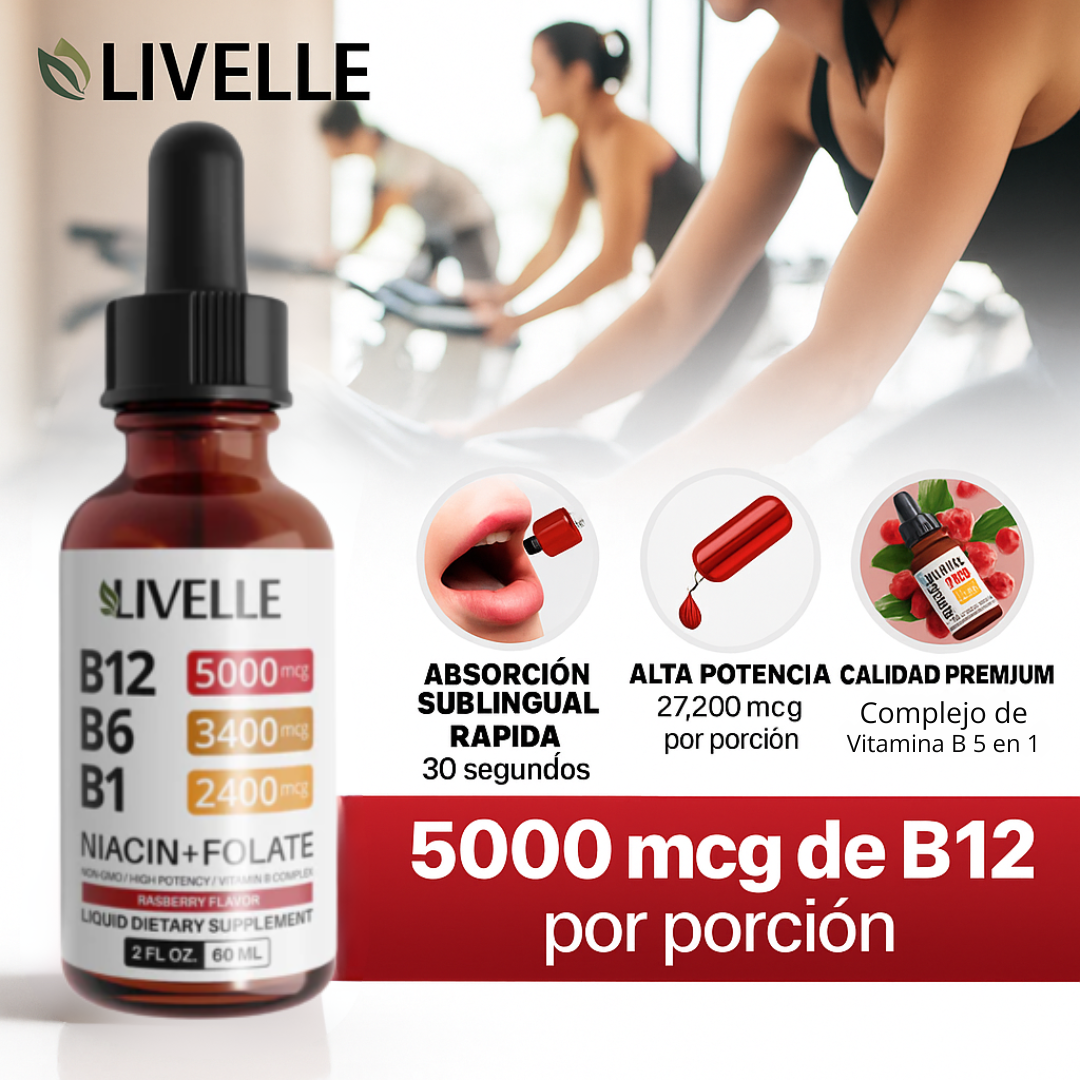 Vitaminas B12 Líquidas - Sabor Frambuesa